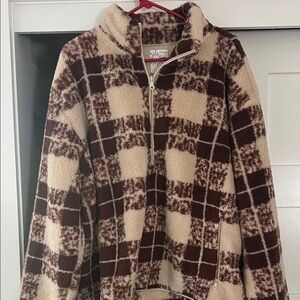 Offline by Aerie Plaid Fleece Pullover Half Zip